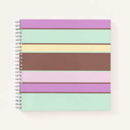 Elegante Pastellstreifen Rosa Rosa Gelb Notizblock