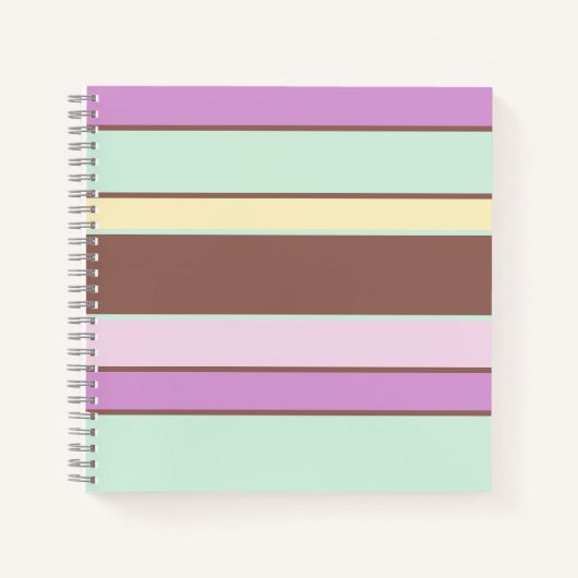 Elegante Pastellstreifen Rosa Rosa Gelb Notizblock (Vorderseite)