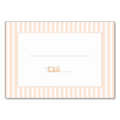 Elegante Pastellstreifen Tischnummer (Vorderseite)