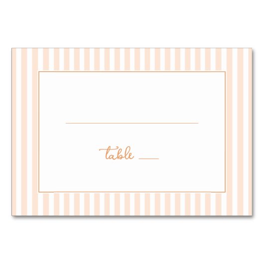 Elegante Pastellstreifen Tischnummer (Vorderseite)