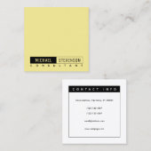 Elegante Pastellzitrone des modernen gerahmten Quadratische Visitenkarte (Vorne/Hinten)
