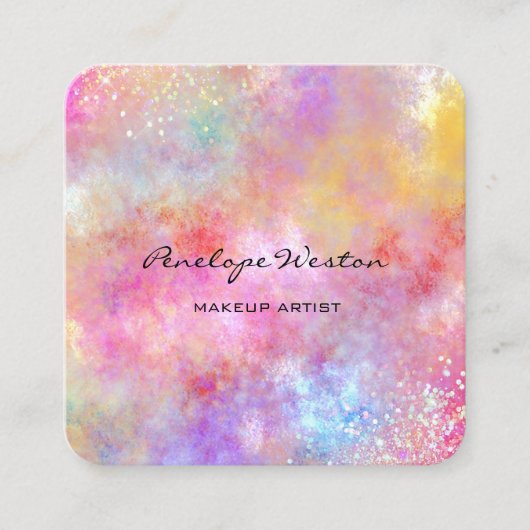 Elegante Pastels Business Card Quadratische Visitenkarte (Vorderseite)