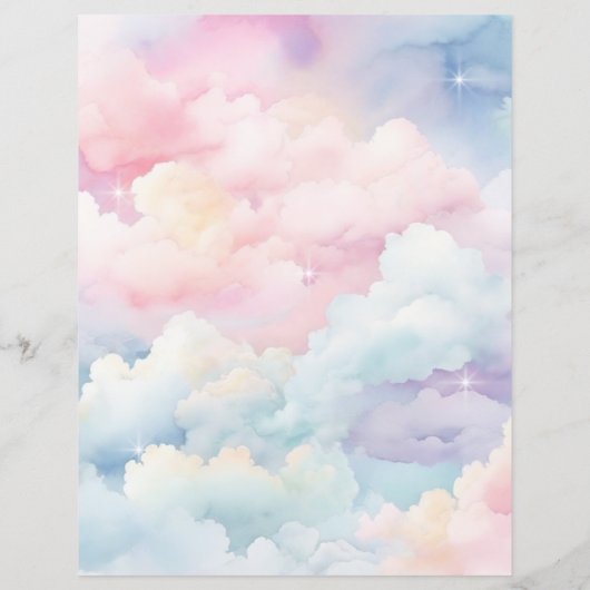 Elegante Pastelwolken finden das Guest Bingo (Rückseite)