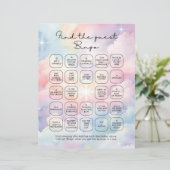 Elegante Pastelwolken finden das Guest Bingo (Stehend Vorderseite)