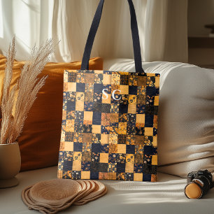 Elegante Patchwork-Tasche mit blauen und beige Blu Tasche