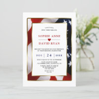 Elegante Patriotic Military Gold USA Flag Wedding