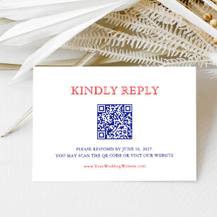 Elegante patriotische 4.-Juli-Hochzeit QR-Code RSVP Karte