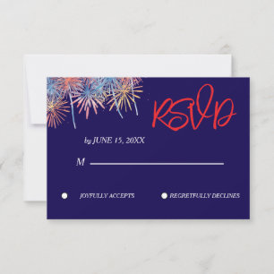 Elegante patriotische Hochzeits-RSVP-Karte zum 4.  RSVP Karte