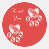 Elegante Paws on Red Vielen Dank Runder Aufkleber (Vorderseite)