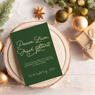 Elegante Peace Liebe Frische Start Foto Folien Feiertagskarte
