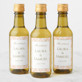 Elegante Peach and Gold Mini Wine Labels Weinetikett (Flaschen)