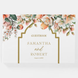 Elegante Peach and Gold Southern Wedding Gästebuch