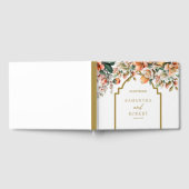 Elegante Peach and Gold Southern Wedding Gästebuch (Voll)