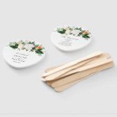 Elegante Peach Autumn Floral Wedding Program Hand Fächer (Non-assembled)