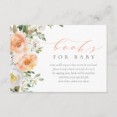 Elegante Peach Baby Girl Baby Shower Books for Bab Begleitkarte (Vorderseite)