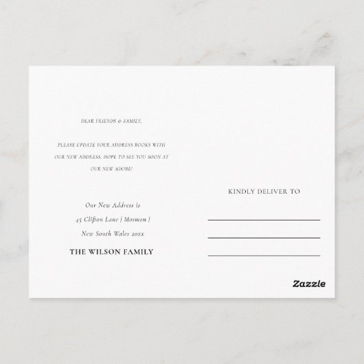 Elegante Peach Blue Floral Mailbox Wir haben beweg Postkarte (Rückseite)