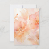 Elegante Peach Blume Wedding Dankeschön Card Dankeskarte (Rückseite)