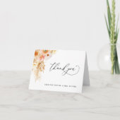 Elegante Peach Blush and Champagne Floral Wedding Dankeskarte (Vorderseite)