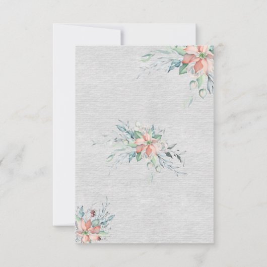 Elegante Peach Coral Blume Bouquet Wedding Save The Date (Rückseite)