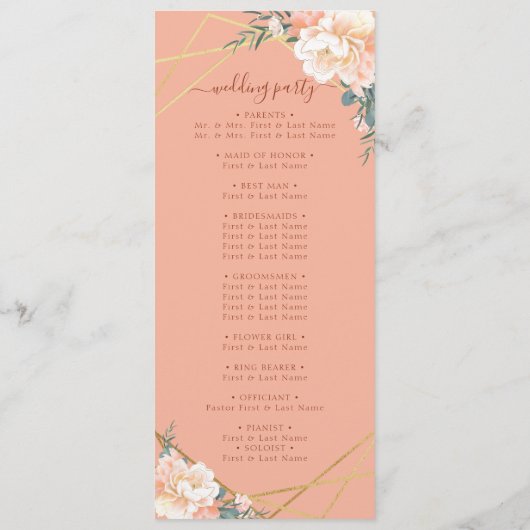 Elegante Peach Cream Floral Programm (Rückseite)