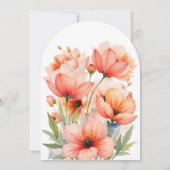 Elegante Peach Floral Arch Wedding Einladung (Rückseite)