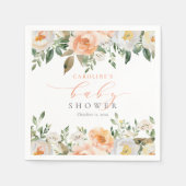 Elegante Peach Floral Baby Bloom Girl Babydusche Serviette (Vorderseite)