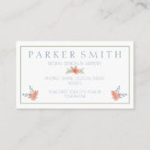 Elegante Peach Floral Business Card Wasserfarbe Visitenkarte (Rückseite)