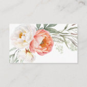 Elegante Peach Floral Diaper Raffle Skripttext Begleitkarte (Rückseite)