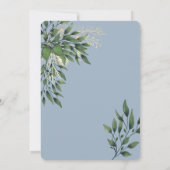 Elegante Peach floral Dusty Blue Wedding Einladung (Rückseite)