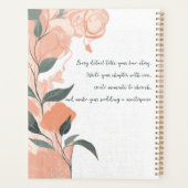 Elegante Peach Floral Personalisiert Bride Wedding Planer (Rückseite)