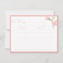 Elegante Peach Floral Rezept Card Einladung
