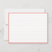 Elegante Peach Floral Rezept Card Einladung (Rückseite)