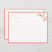 Elegante Peach Floral Rezept Card Einladung (Vorne/Hinten)