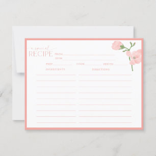 Elegante Peach Floral Rezept Card Einladung