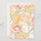 Elegante Peach Floral Wreath Einladungen (Rückseite)