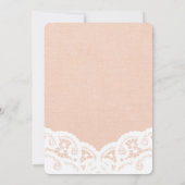 Elegante Peach Lace Wedding Einladung (Rückseite)