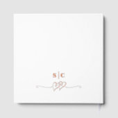 Elegante Peach Light Orange Rose Große Hochzeitsre Gästebuch (Rückseite)