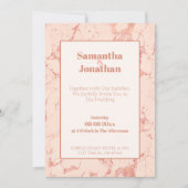 Elegante Peach Marble Wedding Einladung (Vorderseite)