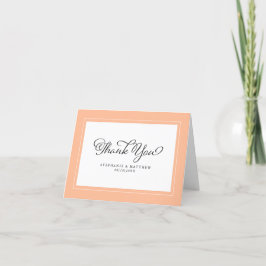 Elegante Peach Modern Chic Borders Wedding Guest Dankeskarte