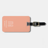 Elegante Peach Monogram Gepäckanhänger (Vorderseite horizontal)
