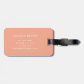 Elegante Peach Monogram Gepäckanhänger (Rückseite horizontal)