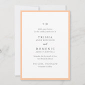 Elegante Peach Monogram Moderne Hochzeit Save The Date (Vorderseite)