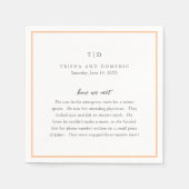 Elegante Peach Monogram Moderne Hochzeit Serviette (Vorderseite)