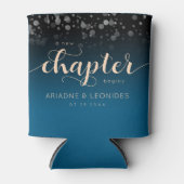 Elegante Peach Oceanic Blue Wedding ein neues Kapi Dosenkühler (Vorderseite)