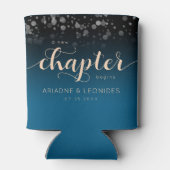 Elegante Peach Oceanic Blue Wedding ein neues Kapi Dosenkühler (Rückseite)