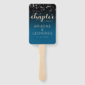 Elegante Peach Oceanic Blue Wedding ein neues Kapi Fächer (Rückseite)