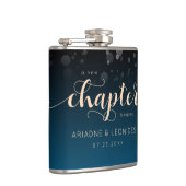 Elegante Peach Oceanic Blue Wedding ein neues Kapi Flachmann (Rechts)