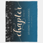 Elegante Peach Oceanic Blue Wedding ein neues Kapi Fleecedecke (Vorderseite)