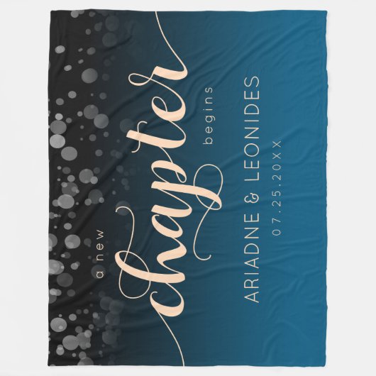 Elegante Peach Oceanic Blue Wedding ein neues Kapi Fleecedecke (Vorderseite)