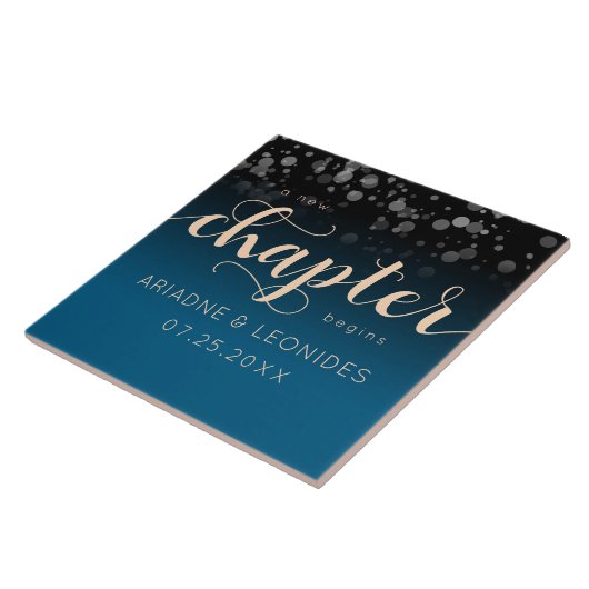 Elegante Peach Oceanic Blue Wedding ein neues Kapi Fliese (Seite)